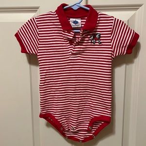 Baby Collared Striped UGA Onesie